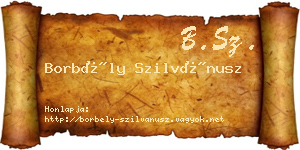Borbély Szilvánusz névjegykártya